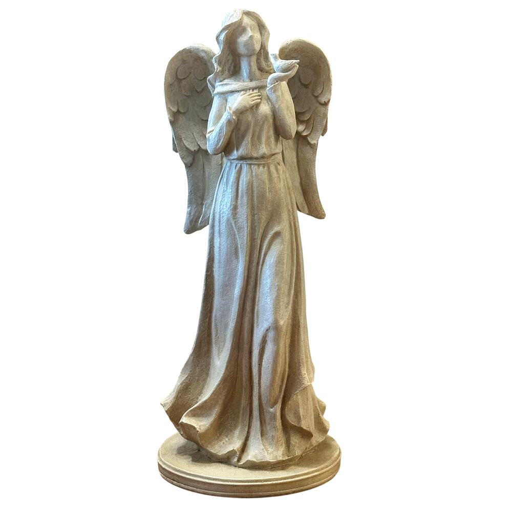 Garden of Angels 16" Resin Angel with Dove Garden Display Statue/Sculpture